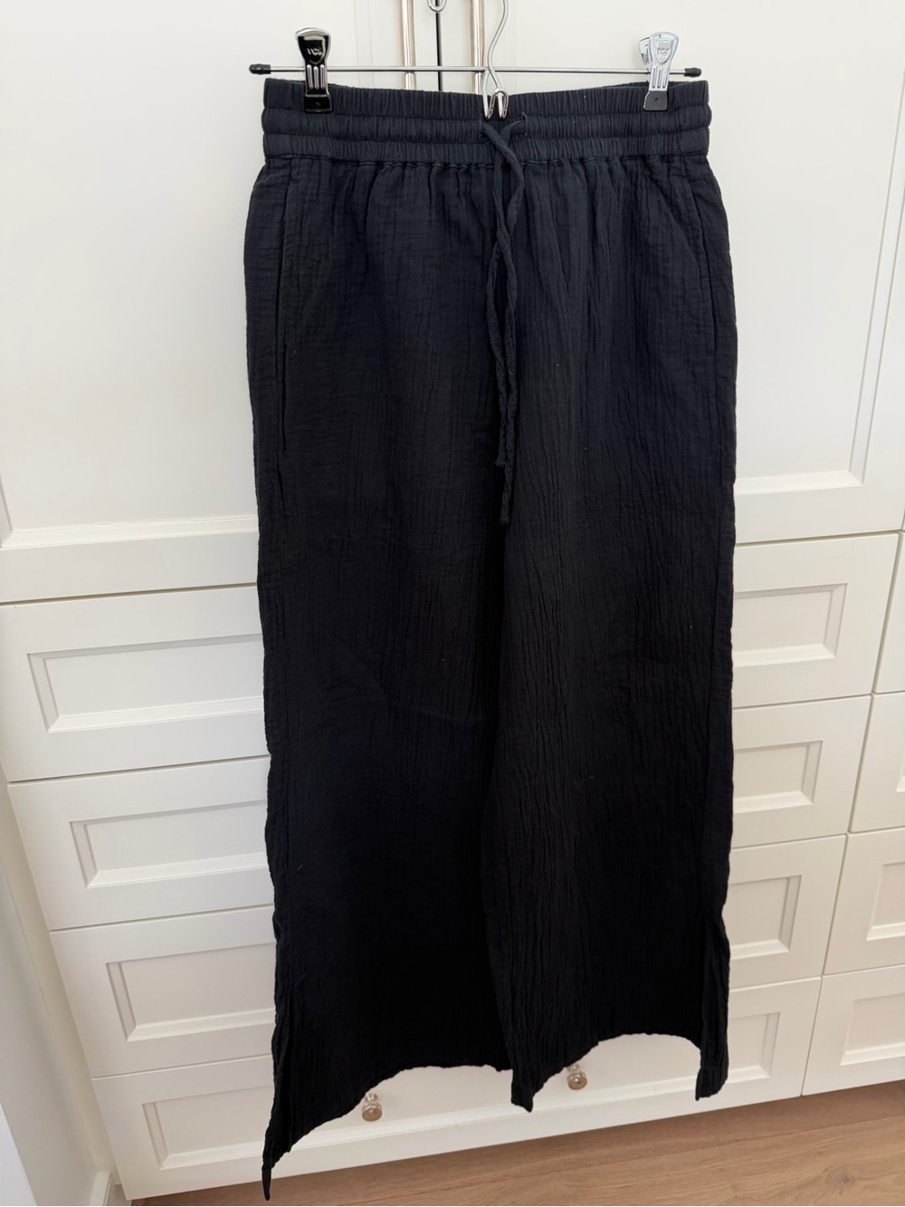 Pact Men's Black Drawstring Wide-Leg Joggers